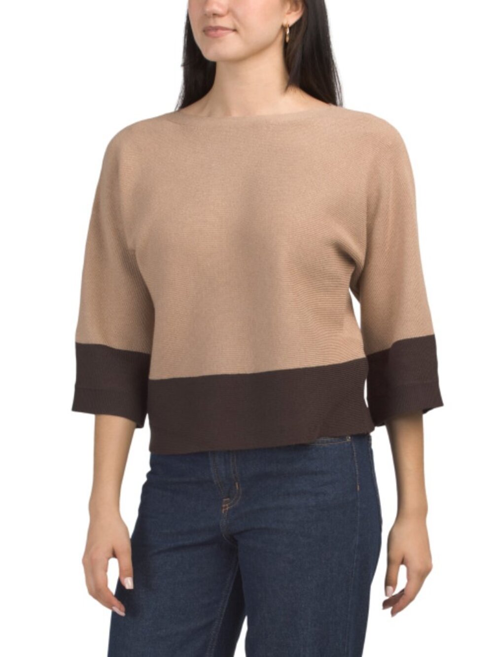 CABLE & GAUGE Wide Sleeve Sweater